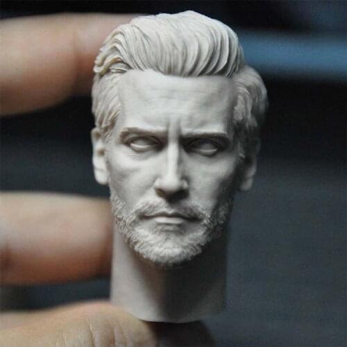 DIY Unpainted 1/6 Mysterious Mage Gyllenhaal Head Sculpt Carving Model Fit 12 inch Male Soldier Action Figure Body