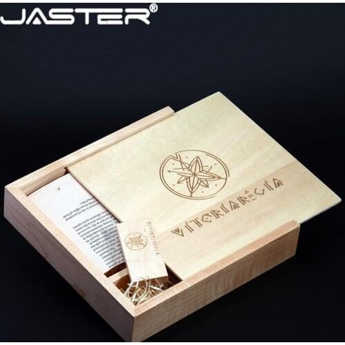 JASTER USB 2.0 photography wooden photo album usb+Box flash drive pendrive 4GB 8GB 16GB 32GB 64GB Pen drive (1pcs free LOGO)