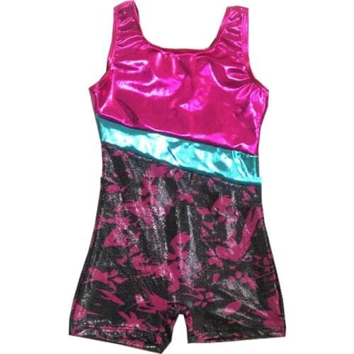 Gymnastics leotard tank biketards for girls holographic printing ballet leotard