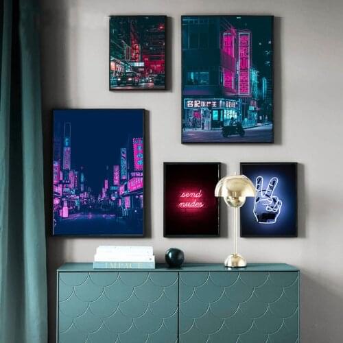 Urban Street Photography Canvas Pictures Home Decoration Paintings Neon Wall Art Prints Aesthetic Poster Modular Decoration