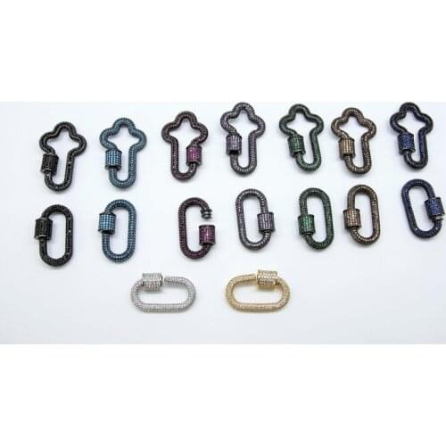 Carabiner Pave Lock Carabiner Pave Oval Lock Claw Oval Shape Screw Clasp Lock Carabiner Pendant