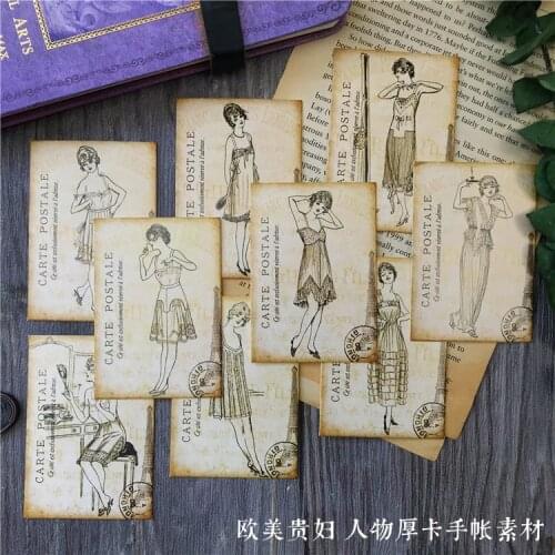 KLJUYP Old Fashion Girls Thick Card Material Paper Travel Journal Craft DIY Scrapbooking Junk Journal Diary Album TN Decorative