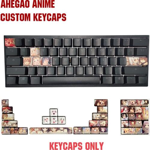 Ahegao Keycaps Japanese Anime PBT Dye Sublimation Hot Swappable For Cherry Mx Gateron Kailh Switch Mechanical Keyboard