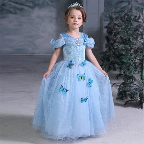 Summer Girls Dress Princess Halloween Cosplay Costume Dress For Girl Snow Fairy Dresses Clothing For Girls Vestidos 8t
