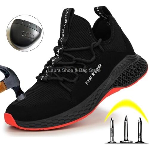 Male Safety Shoes Indestructible Steel Toe Work Safety Boots Work Sneakers Men Work Shoes Puncture Proof Safety Shoes Male