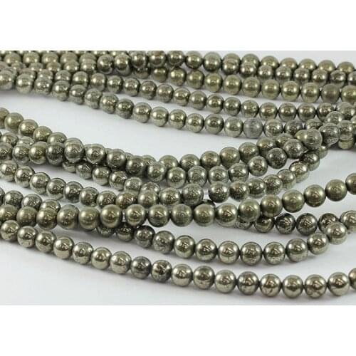 Natural Pyrite Gem stone loose beads 4mm 6mm 8mm 10mm12mm Round Beads, Natural Stone jewelry beads high polishing 1string
