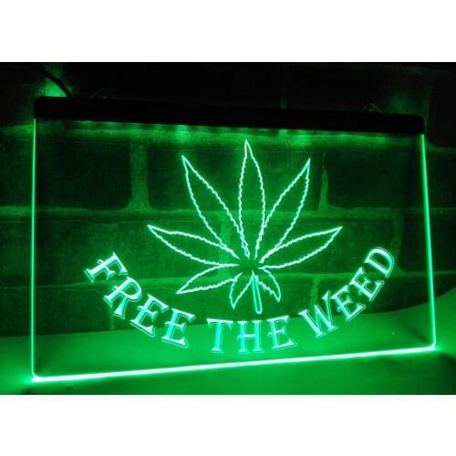 LA404g- Free the Weed High Life LED Light Sign
