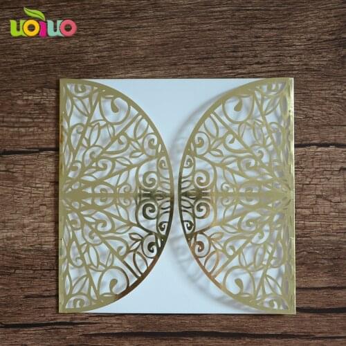 Metallic gold and silver paper elegant lastest design wedding invitation card wedding and party decorating cheap wedding cards