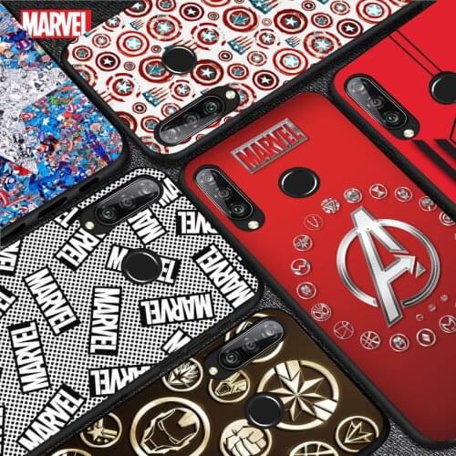 Marvel Logo Fashion For Huawei Y5 6 7 8 9 Y5P Y6S Y6P Y7P Y7A Y8P Y8S Y9A Y9S 2018 2019 2020 Pro Prime Black Soft Phone Case
