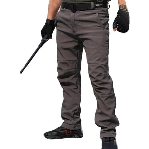 Men Winter Fleece Waterproof Windproof Outdoor Pants Soft shell Trousers Camp Fish Trekking Climb Hiking Sport Travel Training