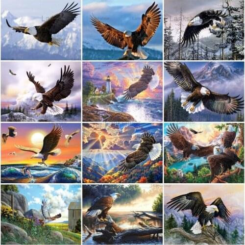 5D Diy Embroidery Animal Diamond Painting Kits Eagle Cross Stitch Full Drill Mosaic Rhinestones Art Home Wall Decor Hobby Craft