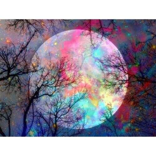 Colorful moon Scenery DIY Digital Painting By Numbers Modern Wall Art Canvas Painting Unique Gift Home Decor 40x50cm Diy Gift