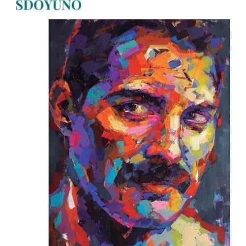 SDOYUNO 60x75cm Paint By Numbers Kits Frameless DIY Figure Oil Painting By Numbers On Canvas Singer Hand Painting Home Decor