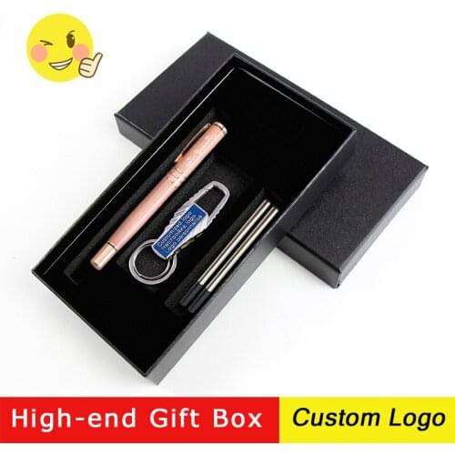 New Laser Customize LOGO High-end Gifts Gel Pen Rose Gold Metal Business Gel Pens Advertising Gift Stationery Pen Engraving Name