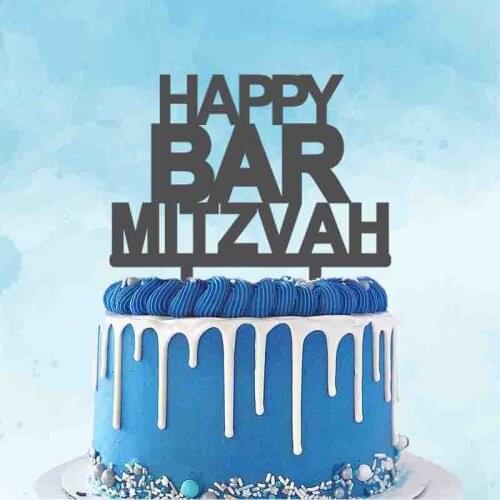 Personalized Party Cake Topper Happy Bar Mitzvah Acrylic Cake Topper For Party Cake Decoration