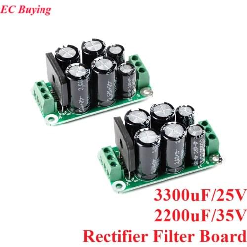 Dual Power Filter Board Module Amplifier Front Stage Positive and Negative Rectification Filter Plate 2200uF 35V 3300uF 25V