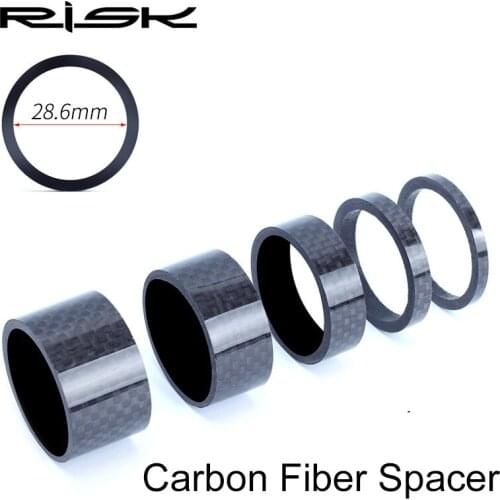 RISK MTB Road Bike Bicycle Headset Stem Carbon Fiber Washer 1-1/8" 28.6mm Stem 3/5/10/15/20mm Front Fork Adjustment Spacer Parts