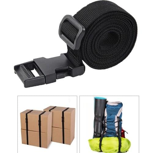 Adjustable Luggage Nylon Webbing Strap with Quick Release Buckle Packing Belt Bundled Strap for Outdoor Camping Travel 2.5x150cm