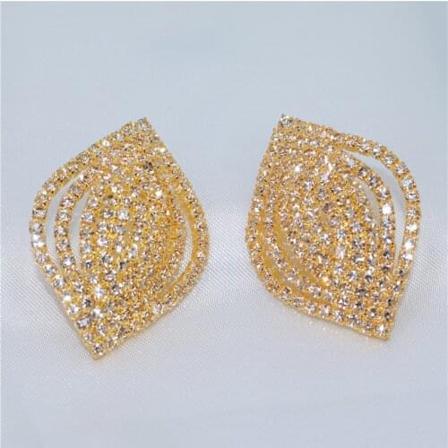 New design Fashion Rhinestones Element Stud Earrings For Women Vintage Bling Crystal Earrings Statement Wedding Jewelry