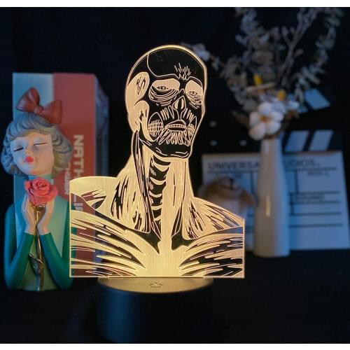Anime Led Light Attack on Titan Colossus Titan for Bedroom Decor Night Light Kid Birthday Gift Manga Shingeki No Kyojin 3d Lamp