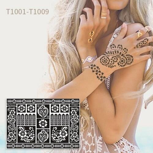 Henna tattoo stencil sheet paper flower mandala tattoo template stencil painting self adhesive stencils for hand finger foot
