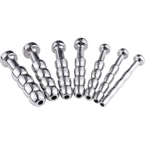 Stainless Steel Urethral Catheter Hollow Penis Plug Urethral Sound Urethral Dilator Horse Eye Stimulation Sounding Sex Toys DG54