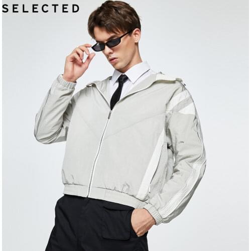 SELECTED New Style Mens Loose Joint Fashion Hooded Jacket S|420321020