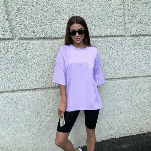 Women Summer T shirt Women England Style Simple Solid O-Neck Cotton Match Basic Harajuku Tshirt Camisetas Verano Mujer 2021