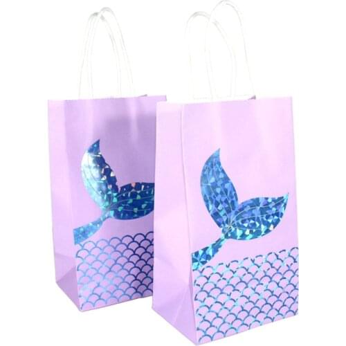 Mermaid Stamping Gold Gift Bags Under The Sea Mermaid Theme Parti Wedding Decor Little Mermaid Tail Girl One 1st Birthday Party