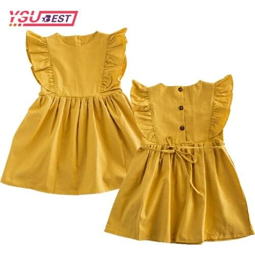 1-6Yrs New Brand Baby Girls Dresses Korean Japan Style Summer Kids Girls Dress Ruffles Kids Girl Clothing Causal Princess Dress