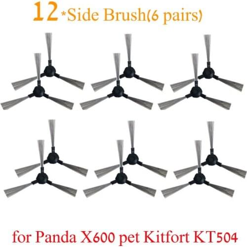 12*Side Brush for Panda X600 pet Kitfort KT504 Robotic Robot Vacuum Cleaner Parts
