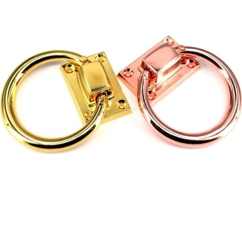 1x Shiny Chair Back Handle Drop Ring Pull Hardware for Furniture Decorative Round Door Ring Knocker