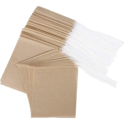 300PCS Tea Filter Bags, Disposable Paper Tea Bag with Drawstring Safe Strong Penetration Unbleached Paper for Loose Leaf Tea and