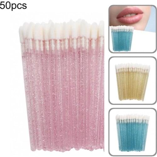 Comfortable 50Pcs Durable Women Fashion Lip Gloss Wand Wear-resistant Lip Brush Soft for Lady