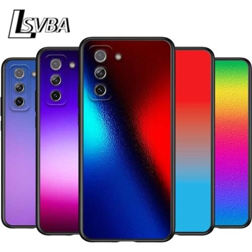 Gradient Color for Samsung Galaxy S21 Ultra Plus Note 20 10 9 8 S10 S9 S8 S7 S6 Edge Plus Black Soft Phone Case