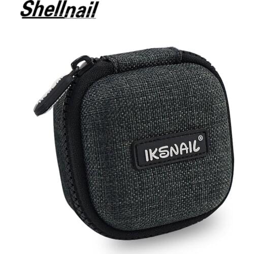 Shellnail Earphone Box Fiber Zipper Headphone Earphone Earbuds Hard Case Storage Carrying Pouch SD Card Hold Portable Carry Bag