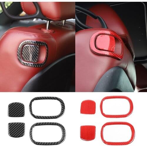 Soft Real Carbon Fiber Seat Switch Decorative Sticker Trim Fit For Dodge Challenger 2015-2020 Interior Car Accessories