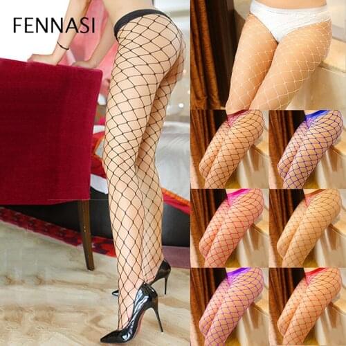 FENNASI Women Sexy Fishnet Pantyhose Mesh Women Sexy Fishnet Tights Female Erotic Nylon Fishnet Tights Nightclub Net Tights