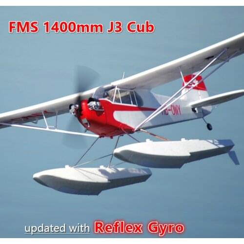 FMS 1400MM 1.4M J3 Cub Piper V3 Trainer Beginner with Reflex Gyro Floats PNP RC Airplane Scale Model Plane Aircraft Avion J-3