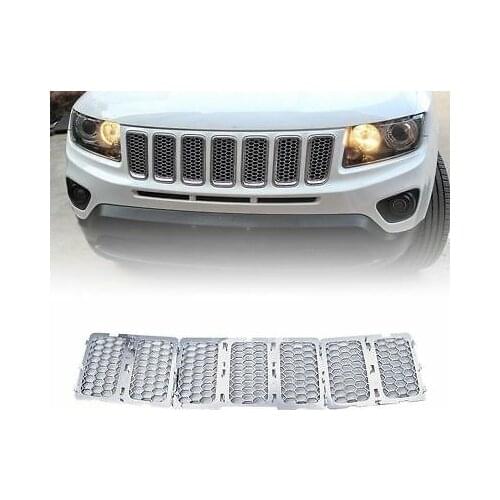 Chrome Front Mesh Grille Honeycomb Insert trim for Jeep Grand Cherokee 2014-2016