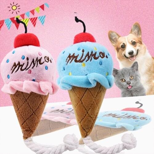 Pet Toys Two-color Ice Cream Sounding Dog Toy To Relieve Boredom Plush Cat Supplies