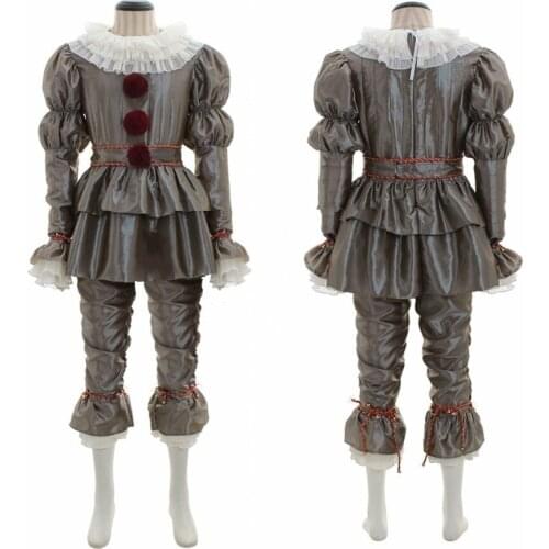 Movie Pennywise Costume Adult Children Clown Joker Cosplay Suit Halloween Clothes Party Stephen Kings It Men Female Prop