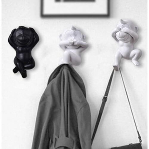 Creative northern European style simple three monkey animal hook wall hanging wall pendant home decoration pendant