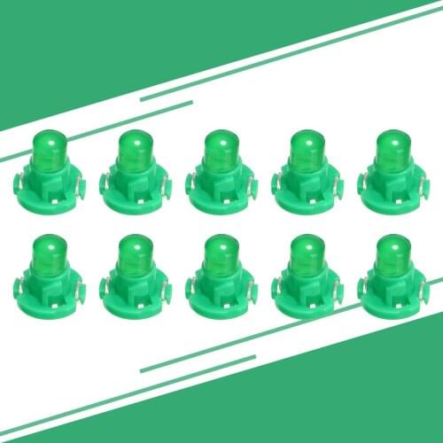 Mayitr 10pcs 12V T4.2 Green LED Instrument Light Multifunctional Dash Map Climate Control Light Bulb for Car Signal Lamp