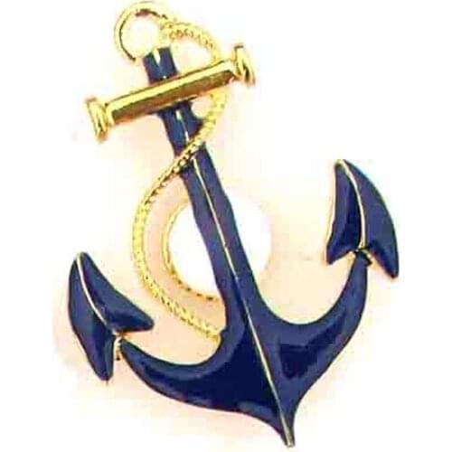 Metal designer anchor charm ladys fashion boots shoe button bag button DIY accessories with screw rivets 6pcs lot