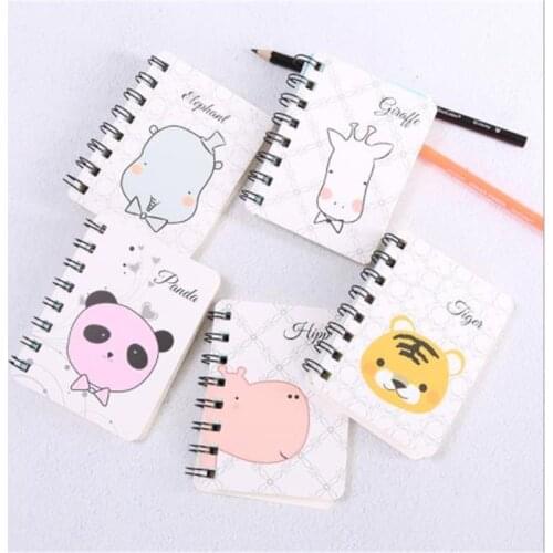 Cute Mini Rollover Portable Coil Notebook Cartoon Animal Cat Rabbit Notepad Writting Paper Memorandum School Supplies Stationery