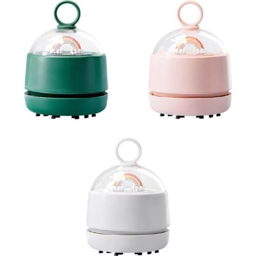 Rainbow Desktop Vacuum Mini Vacuum Cleaner w/ Flat Vacuuming Nozzle 240 Mins Run Time for Dust Hairs Crumbs Scraps