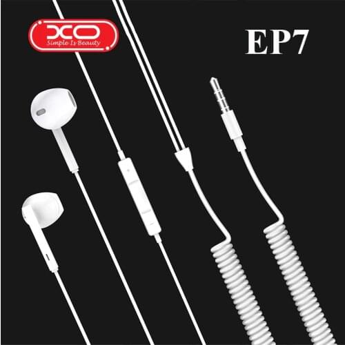 XO EP7 In Ear Earbud Earphone High Sound Quality Headset with Spring Coiled Extension Cable for iPhone 5s 6 6s Samsung Xiaomi