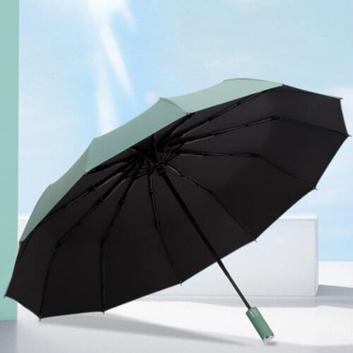 New Quality Full Automatic Reinforced Umbrella Three Folding Male Female Parasol Umbrella Rain Women Windproof Business Umbrella