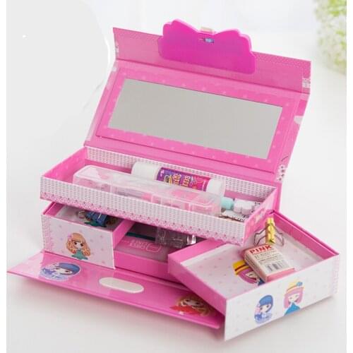 Office School Supplies Children Cartoon Multifunction High Capacity Three Layers Pencil Box with Lock Pencil Cases Bags Gifts